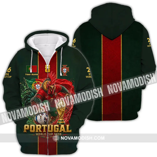 Unisex Shirt - Custom Portugal World Cup 2026 Shirt - Zipper Hoodie / S - T-shirt