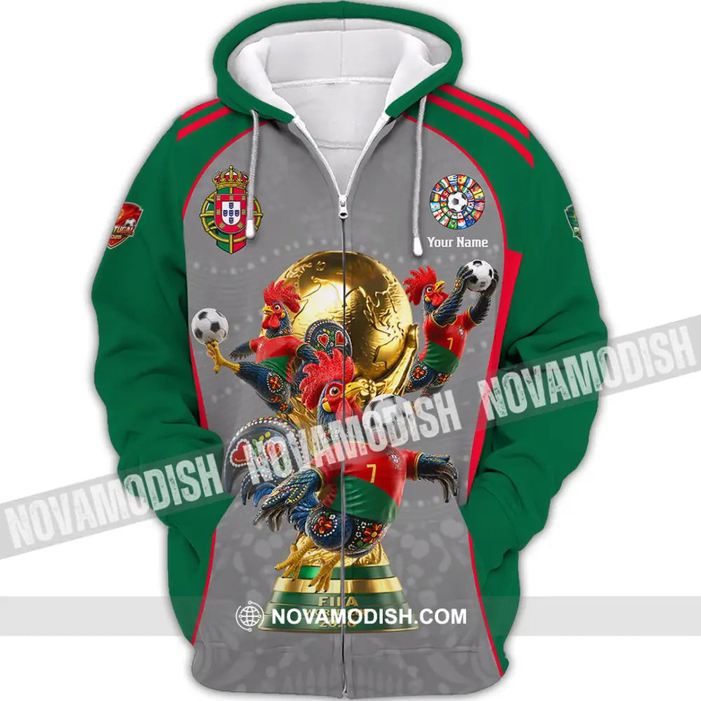 Unisex Shirt - Custom Portugal World Cup 2026 Shirt - Zipper Hoodie / S - T-shirt