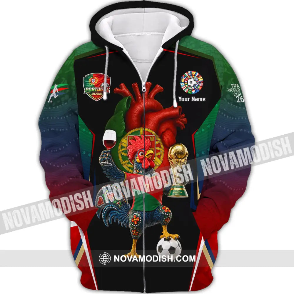 Unisex Shirt - Custom Portugal World Cup 2026 Shirt - Zipper Hoodie / S - T-shirt