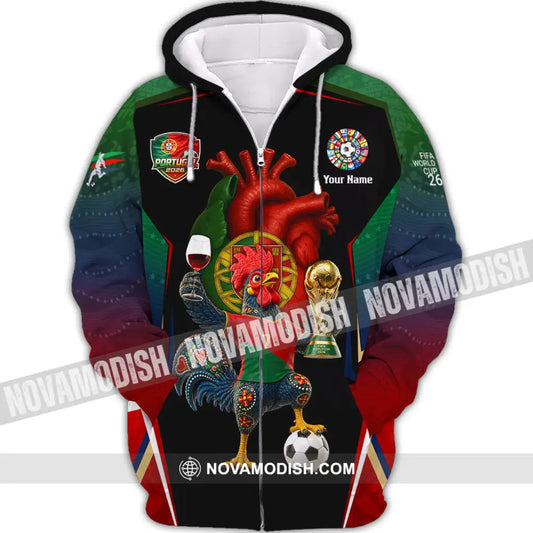 Unisex Shirt - Custom Portugal World Cup 2026 Shirt - Zipper Hoodie / S - T-shirt