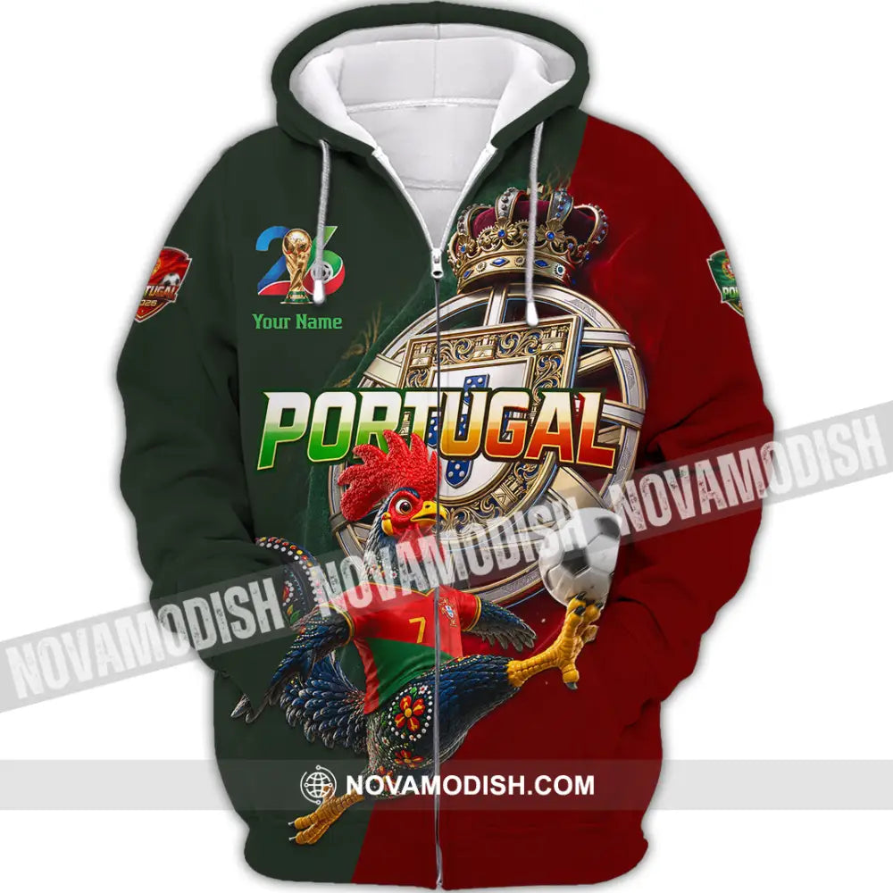Unisex Shirt - Custom Portugal World Cup 2026 Shirt - Zipper Hoodie / S - T-shirt