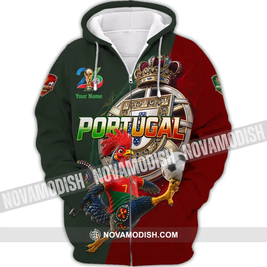 Unisex Shirt - Custom Portugal World Cup 2026 Shirt - Zipper Hoodie / S - T-shirt