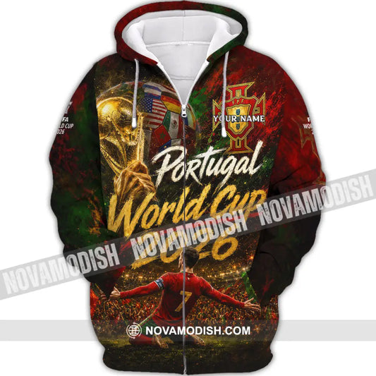 Unisex Shirt - Custom Portugal World Cup 2026 Shirt - Zipper Hoodie / S - T-shirt