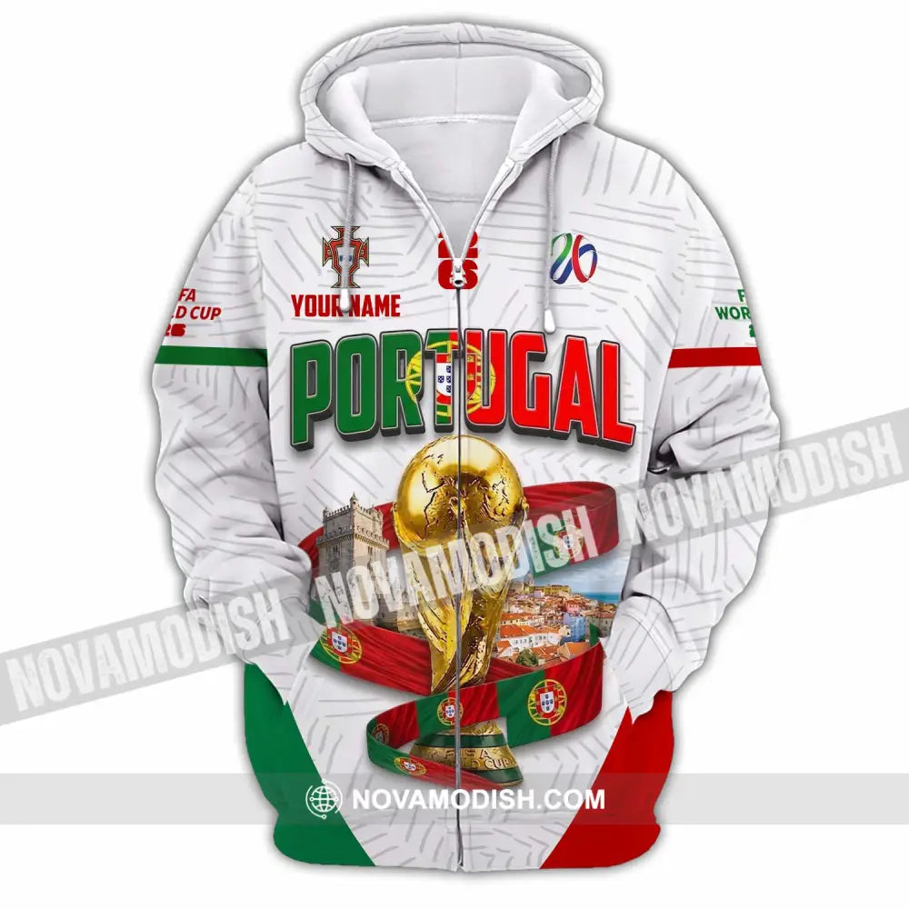 Unisex Shirt - Custom Portugal World Cup 2026 Shirt - Zipper Hoodie / S - T-shirt