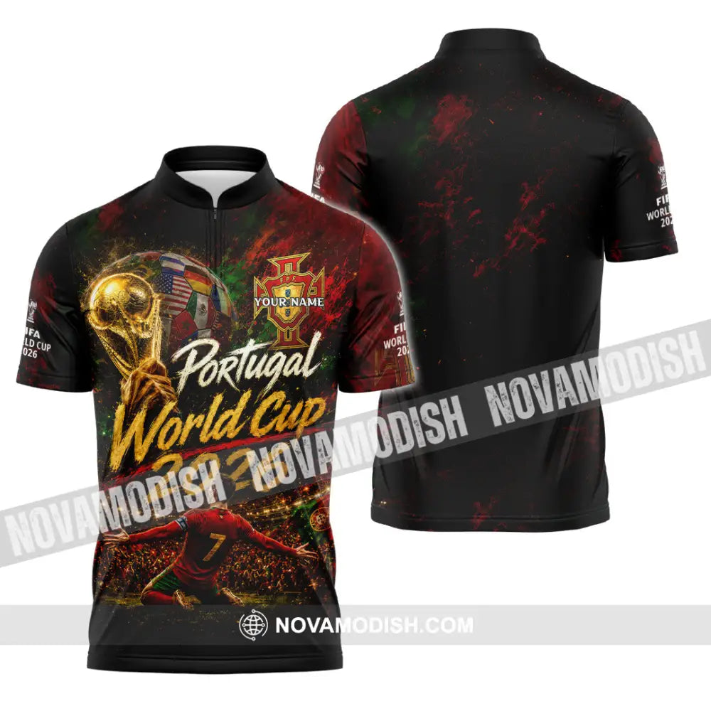 Unisex Shirt - Custom Portugal World Cup 2026 Shirt - Zipper Polo Shirt / S - T-shirt