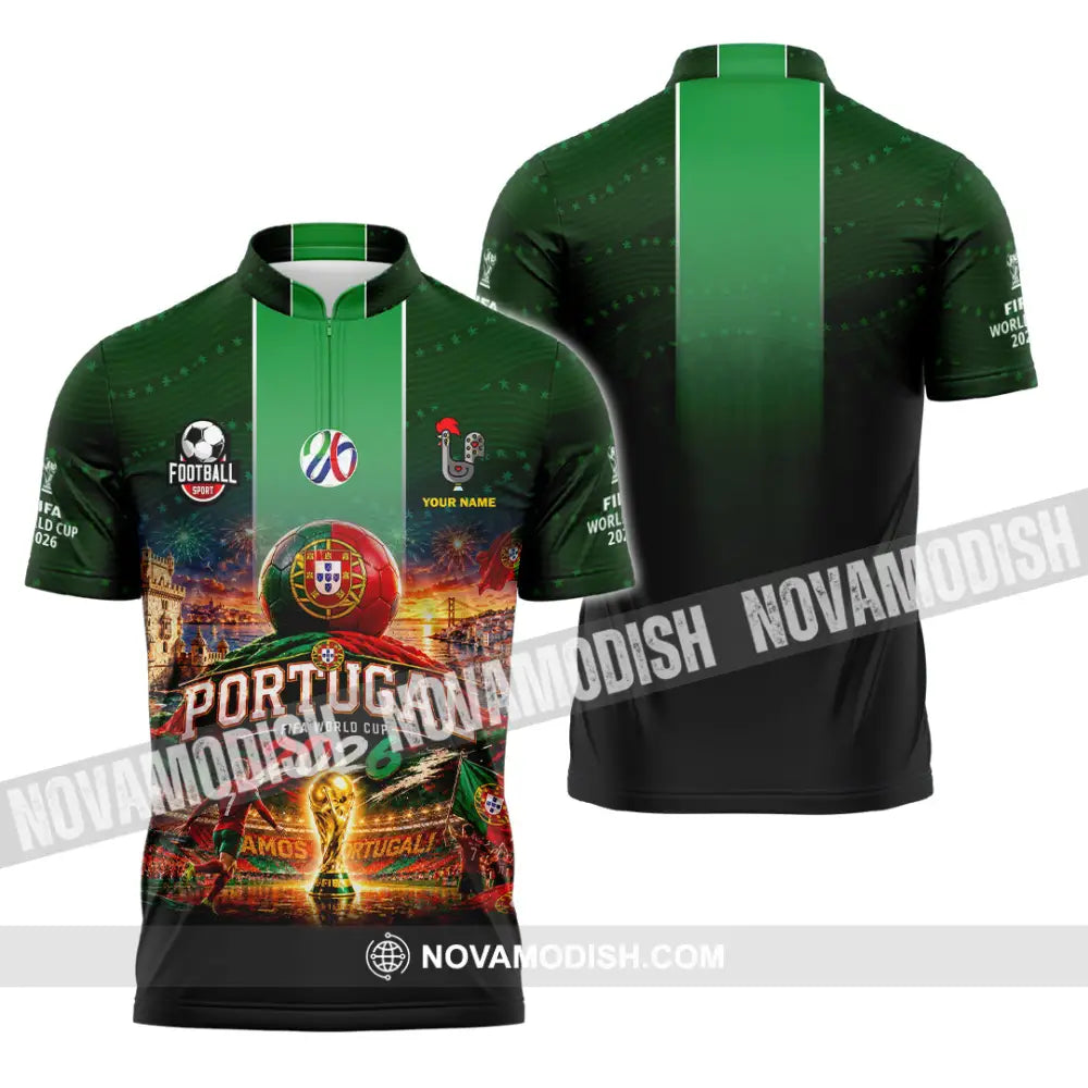 Unisex Shirt - Custom Portugal World Cup 2026 Shirt - Zipper Polo Shirt / S - T-shirt