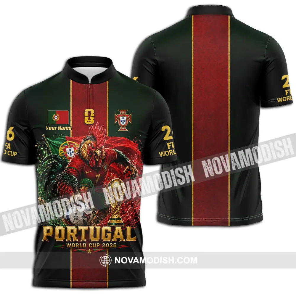 Unisex Shirt - Custom Portugal World Cup 2026 Shirt - Zipper Polo Shirt / S - T-shirt