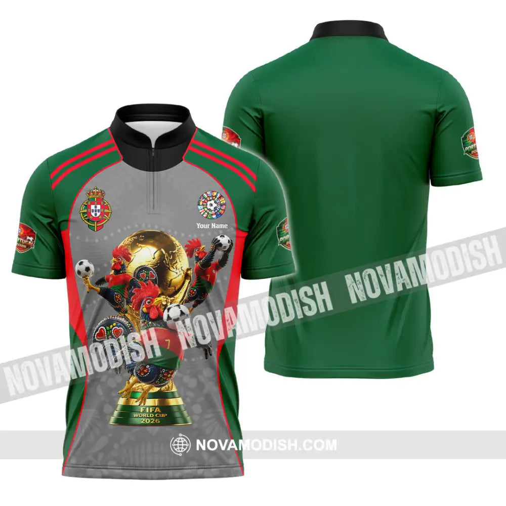 Unisex Shirt - Custom Portugal World Cup 2026 Shirt - Zipper Polo Shirt / S - T-shirt