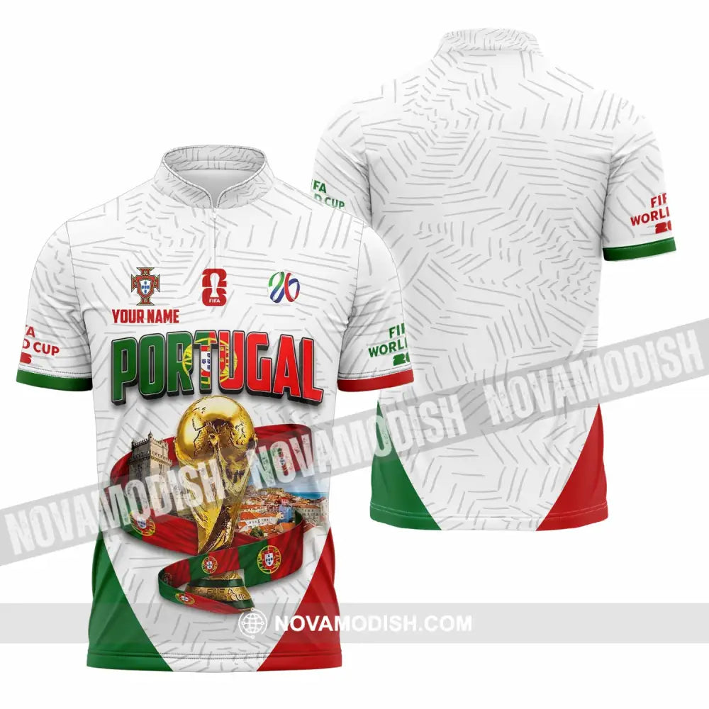 Unisex Shirt - Custom Portugal World Cup 2026 Shirt - Zipper Polo Shirt / S - T-shirt