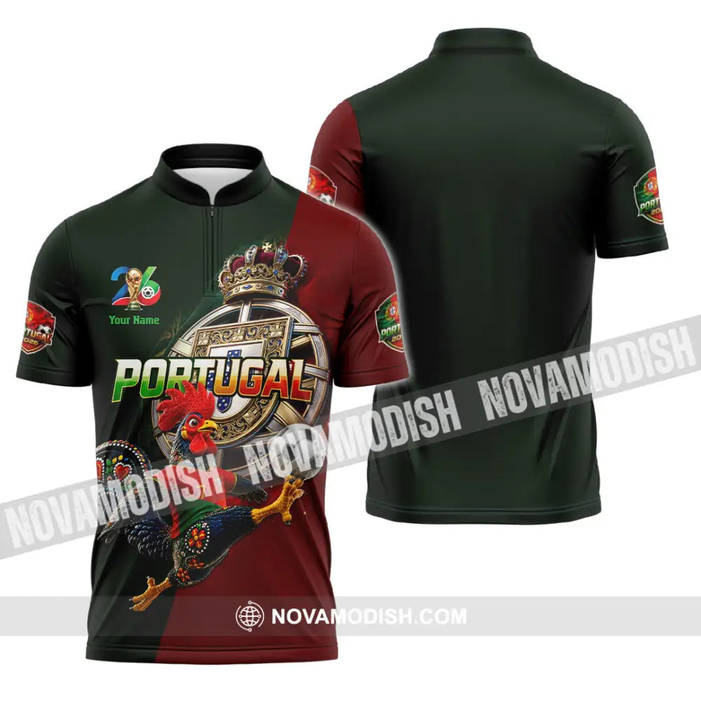 Unisex Shirt - Custom Portugal World Cup 2026 Shirt - Zipper Polo Shirt / S - T-shirt