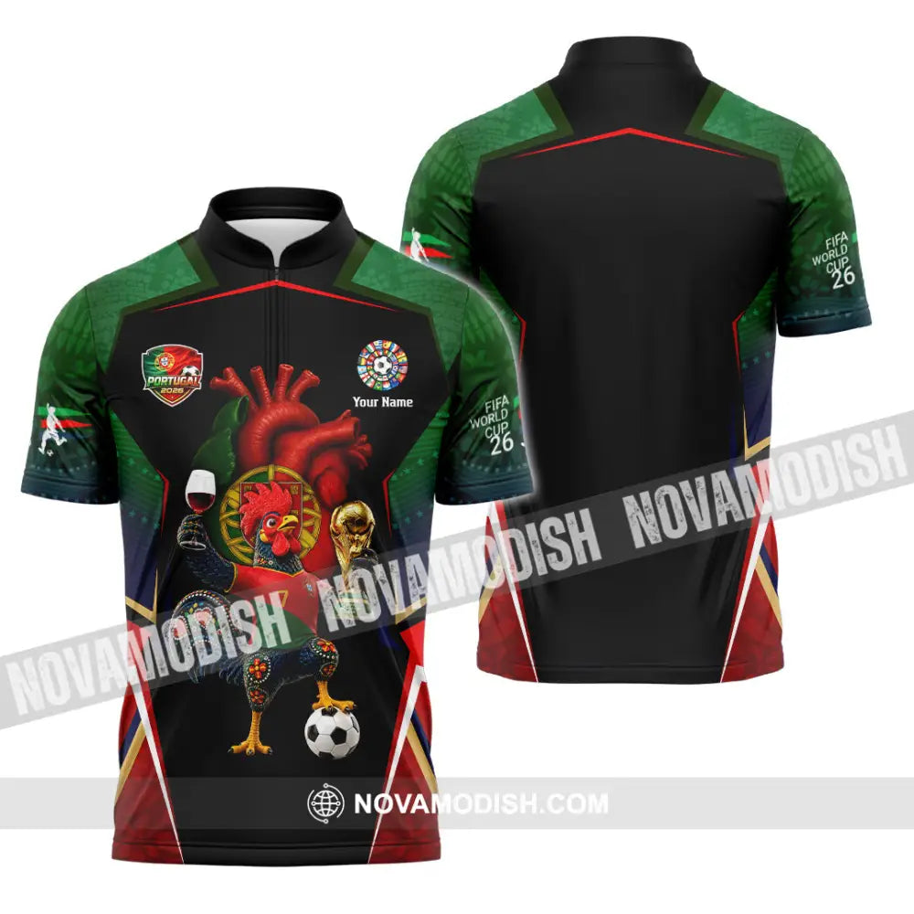 Unisex Shirt - Custom Portugal World Cup 2026 Shirt - Zipper Polo Shirt / S - T-shirt