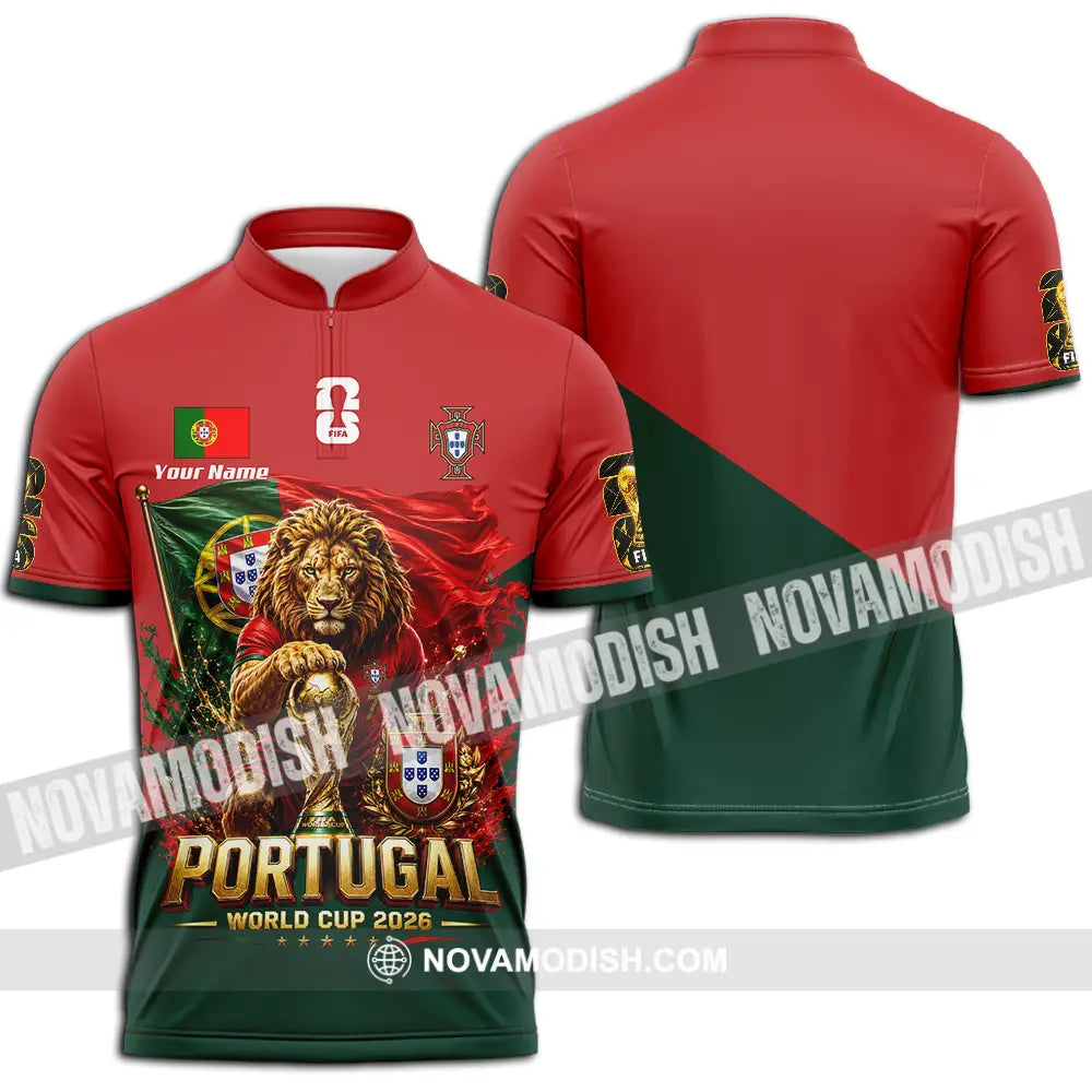 Unisex Shirt - Custom Portugal World Cup 2026 Shirt - Zipper Polo Shirt / S - T-shirt