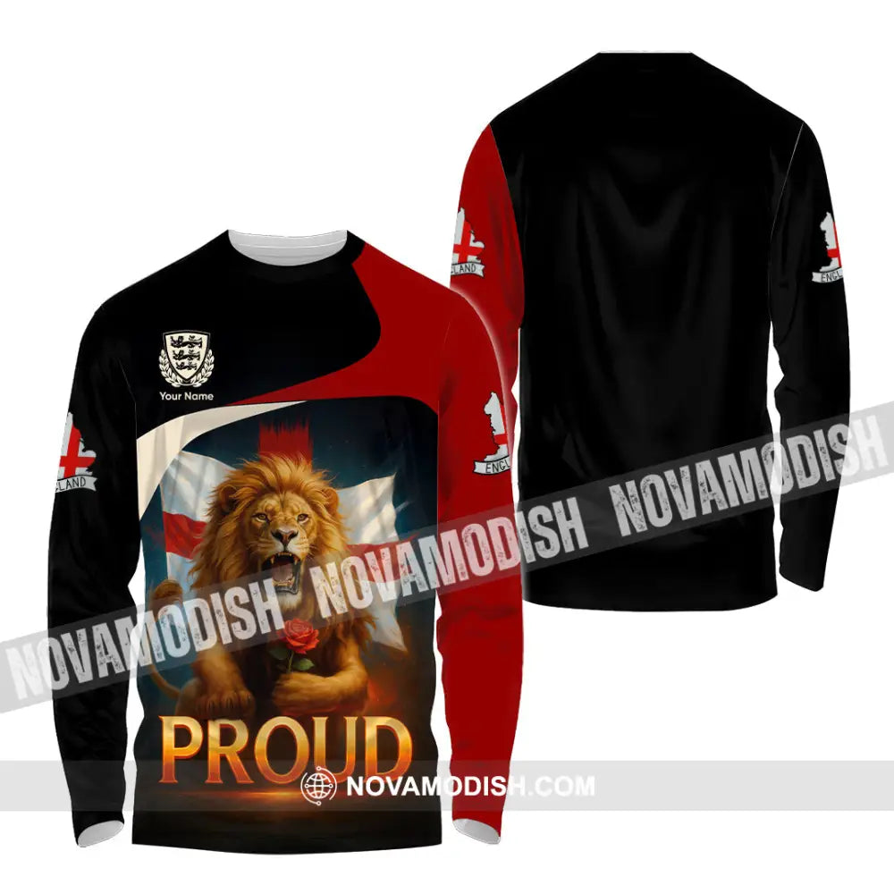 Unisex Shirt - Custom Proud England Shirt Long Sleeve Shirt / S T-shirt