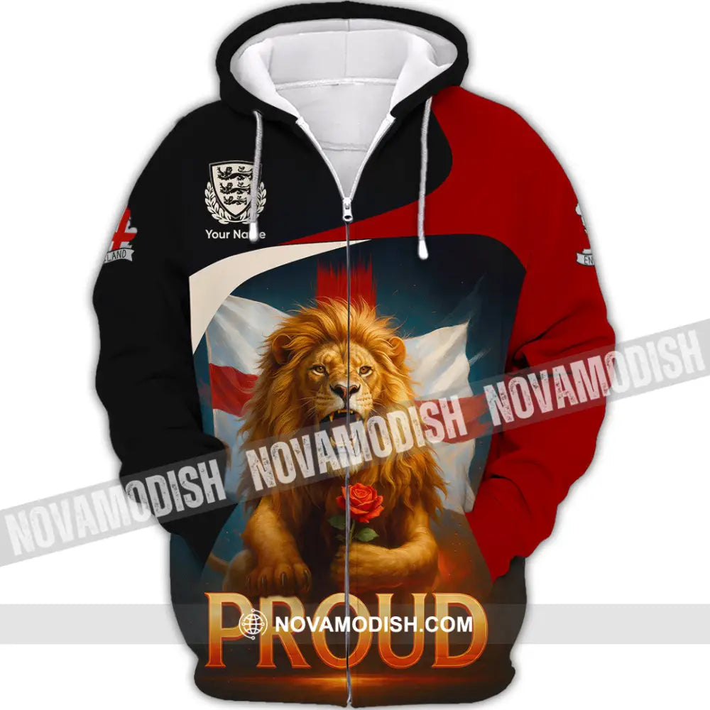 Unisex Shirt - Custom Proud England Shirt Zipper Hoodie / S T-shirt