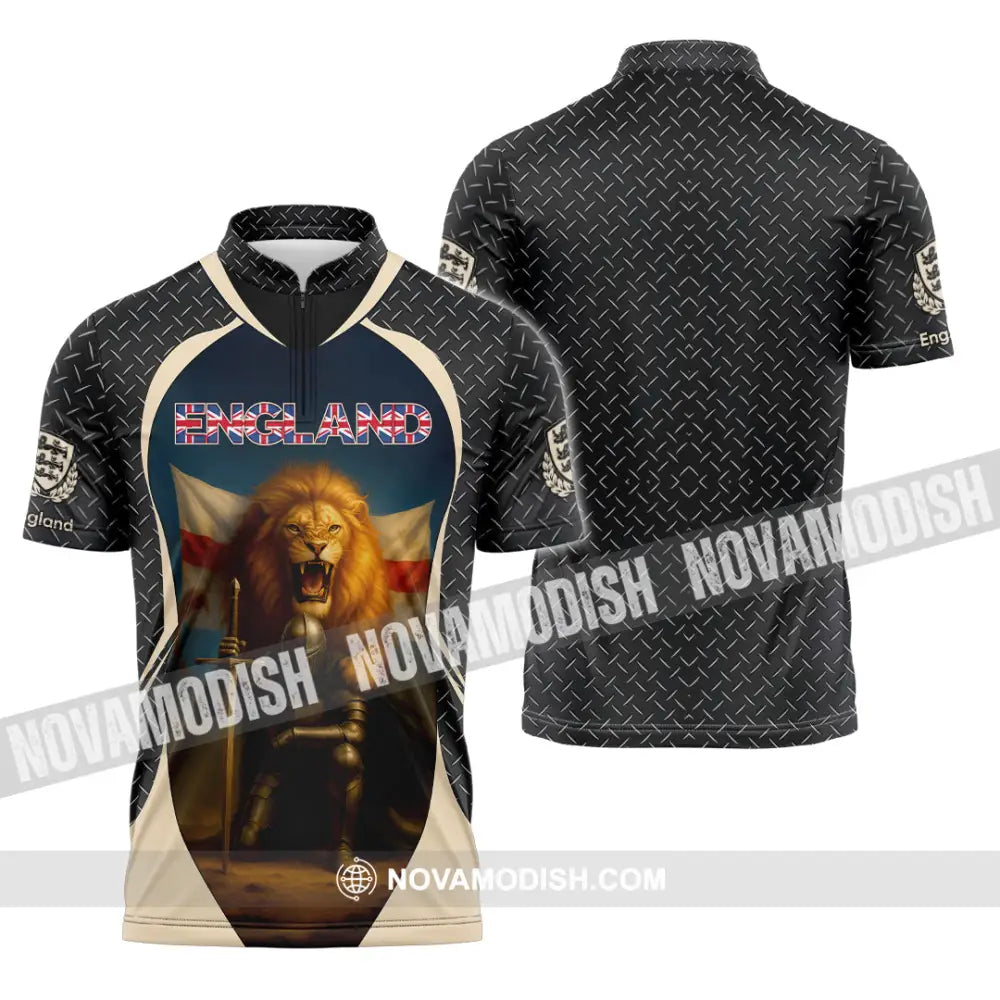 Unisex Shirt - Custom Proud England Shirt Zipper Polo Shirt / S T-shirt