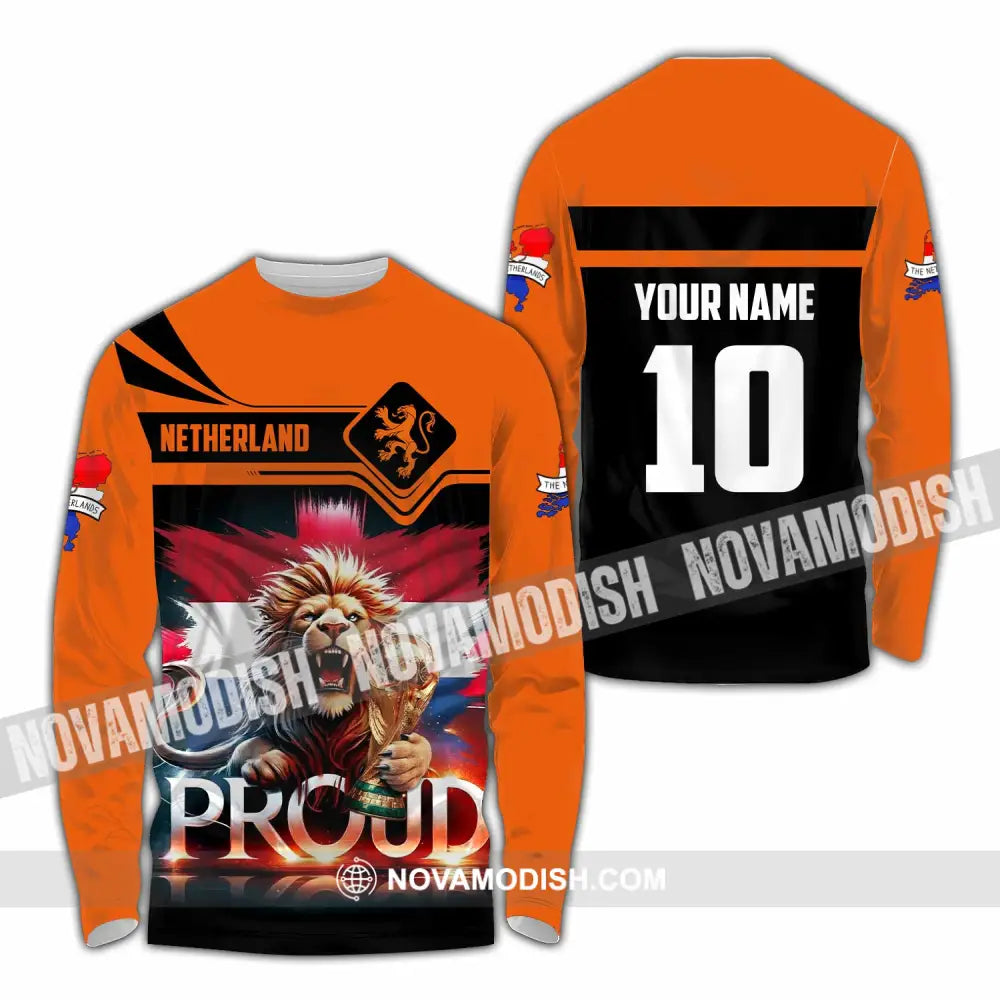 Unisex Shirt - Custom Proud Netherlands World Cup 2026 3D Shirt Long Sleeve Shirt / S T-shirt