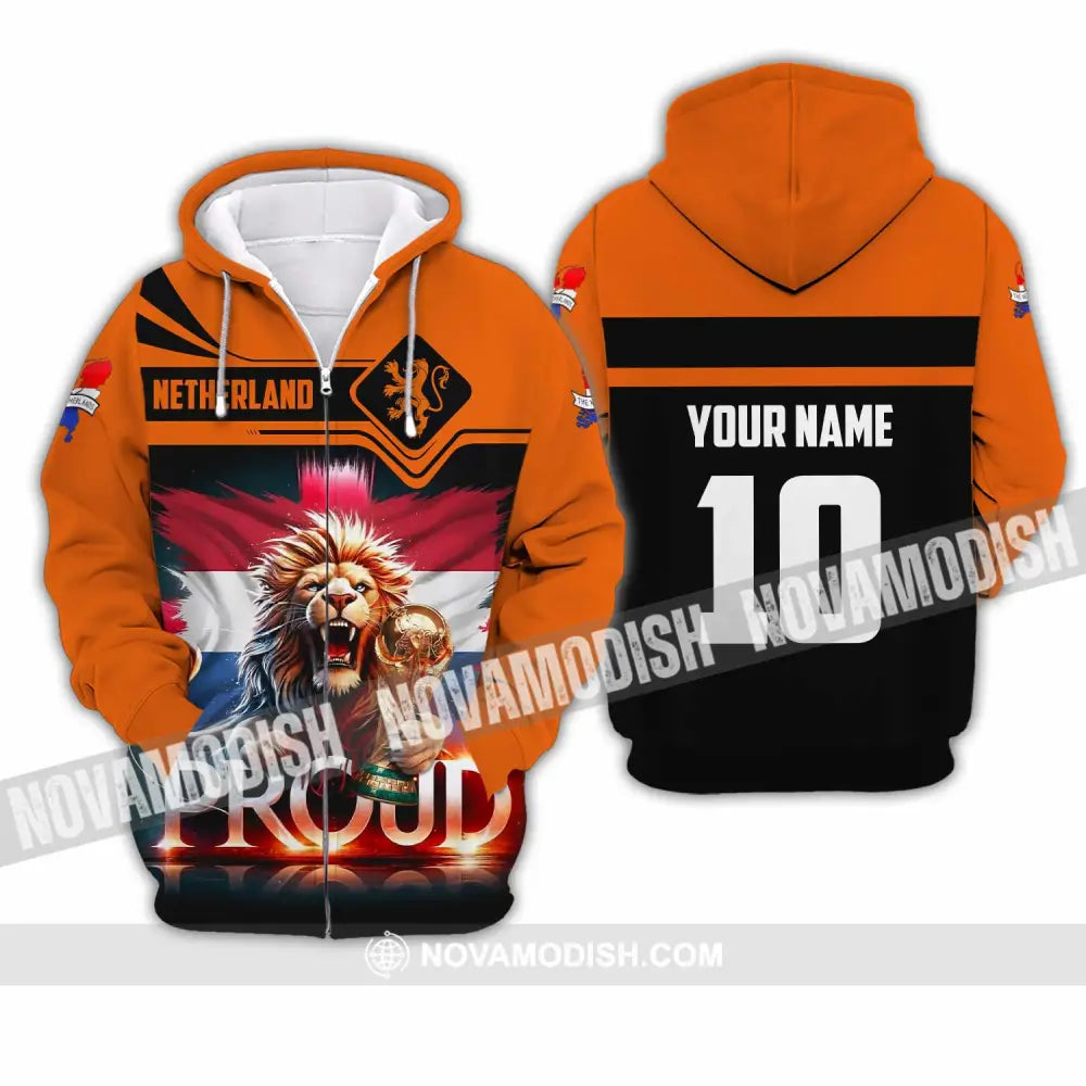 Unisex Shirt - Custom Proud Netherlands World Cup 2026 3D Shirt Zipper Hoodie / S T-shirt