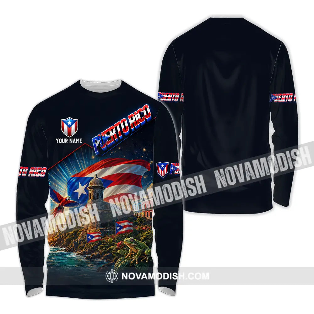 Unisex Shirt - Custom Puerto Rico Shirt - Long Sleeve Shirt / S - T-shirt