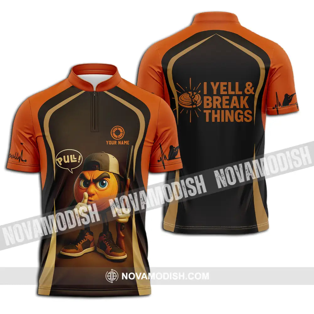 Unisex Shirt - Custom Pull I Yell And Break Things Shirt Zipper Polo Shirt / S T-shirt