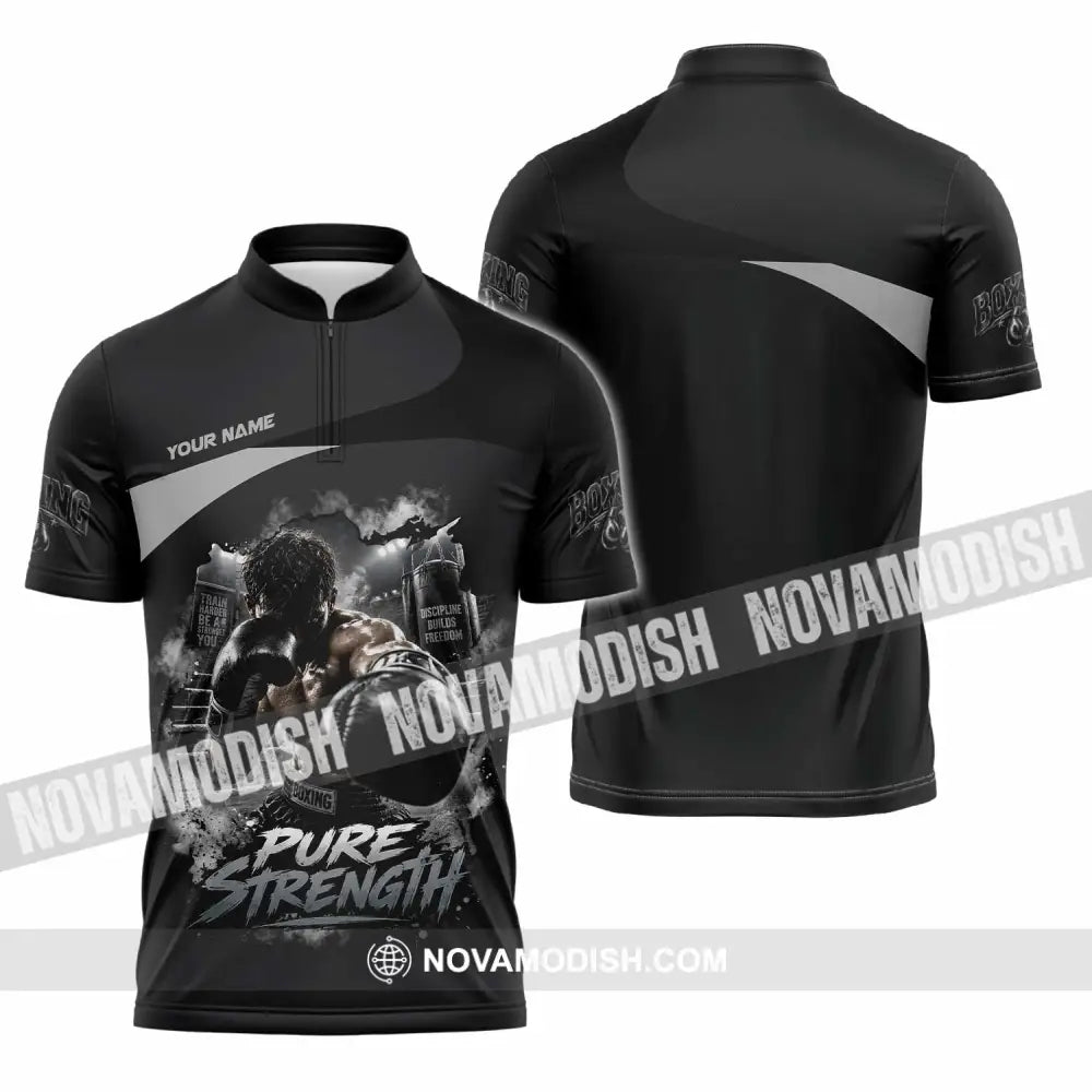 Unisex Shirt - Custom Pure Strength Shirt - Zipper Polo Shirt / S - T-shirt