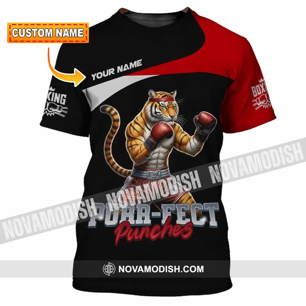 Unisex Shirt - Custom Purr-fect Punches Boxing 3D Shirt T-shirt