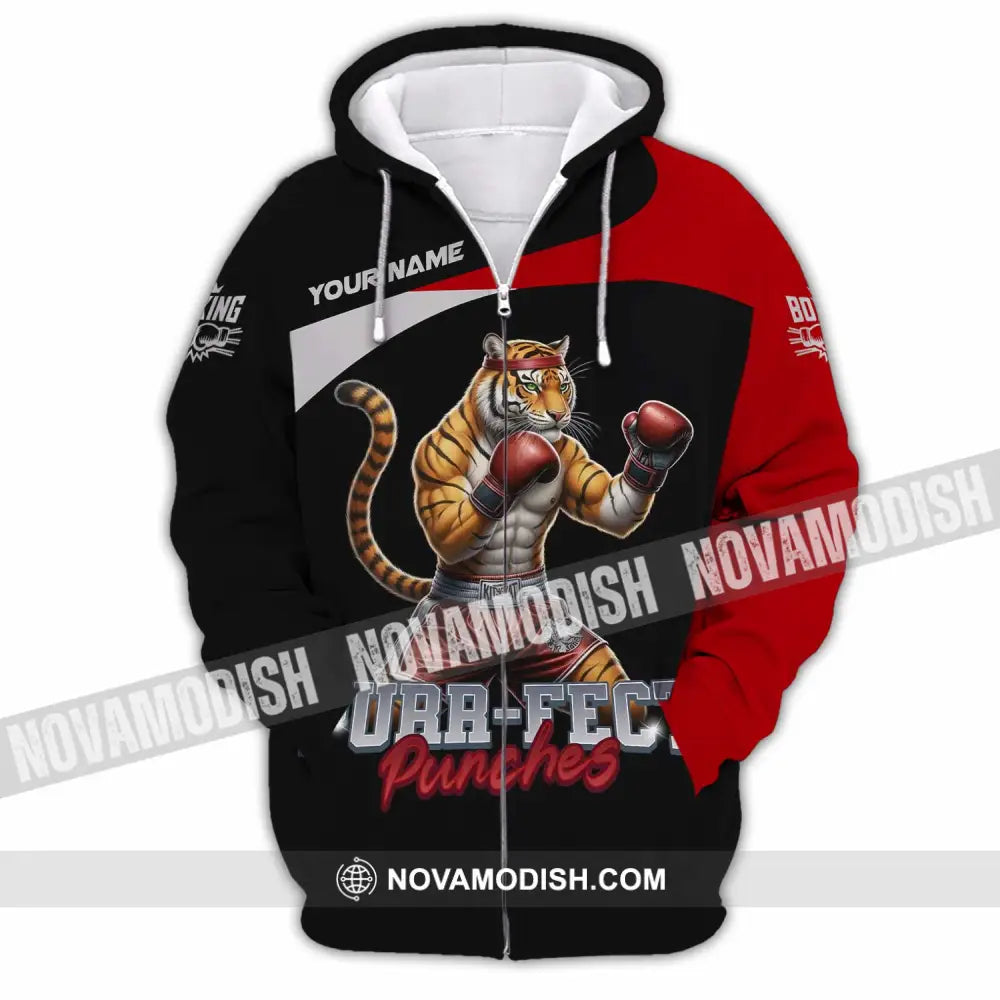 Unisex Shirt - Custom Purr-fect Punches Boxing 3D Shirt Zipper Hoodie / S T-shirt