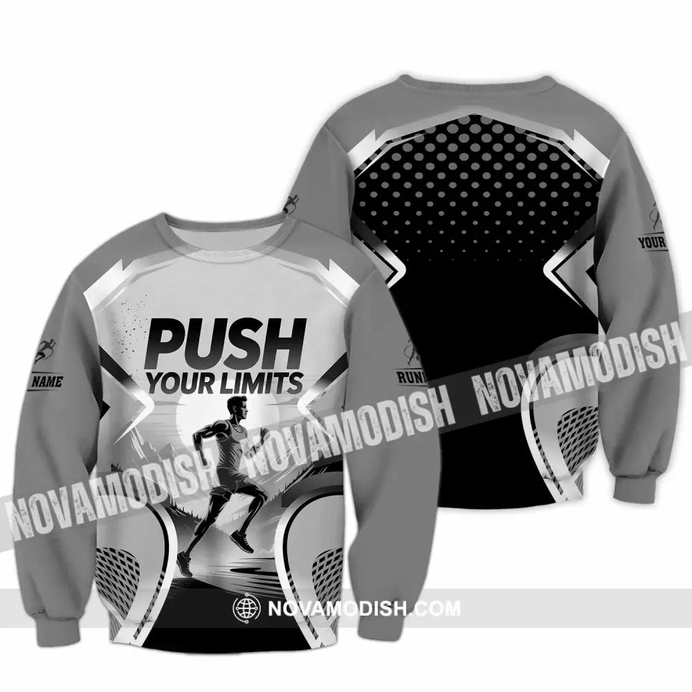 Unisex Shirt - Custom Push Your Limits Running 3D Shirt - Long Sleeve / S - T-shirt