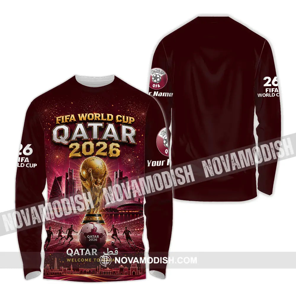 Unisex Shirt - Custom Qatar World Cup 2026 Shirt - Long Sleeve Shirt / S - T-shirt