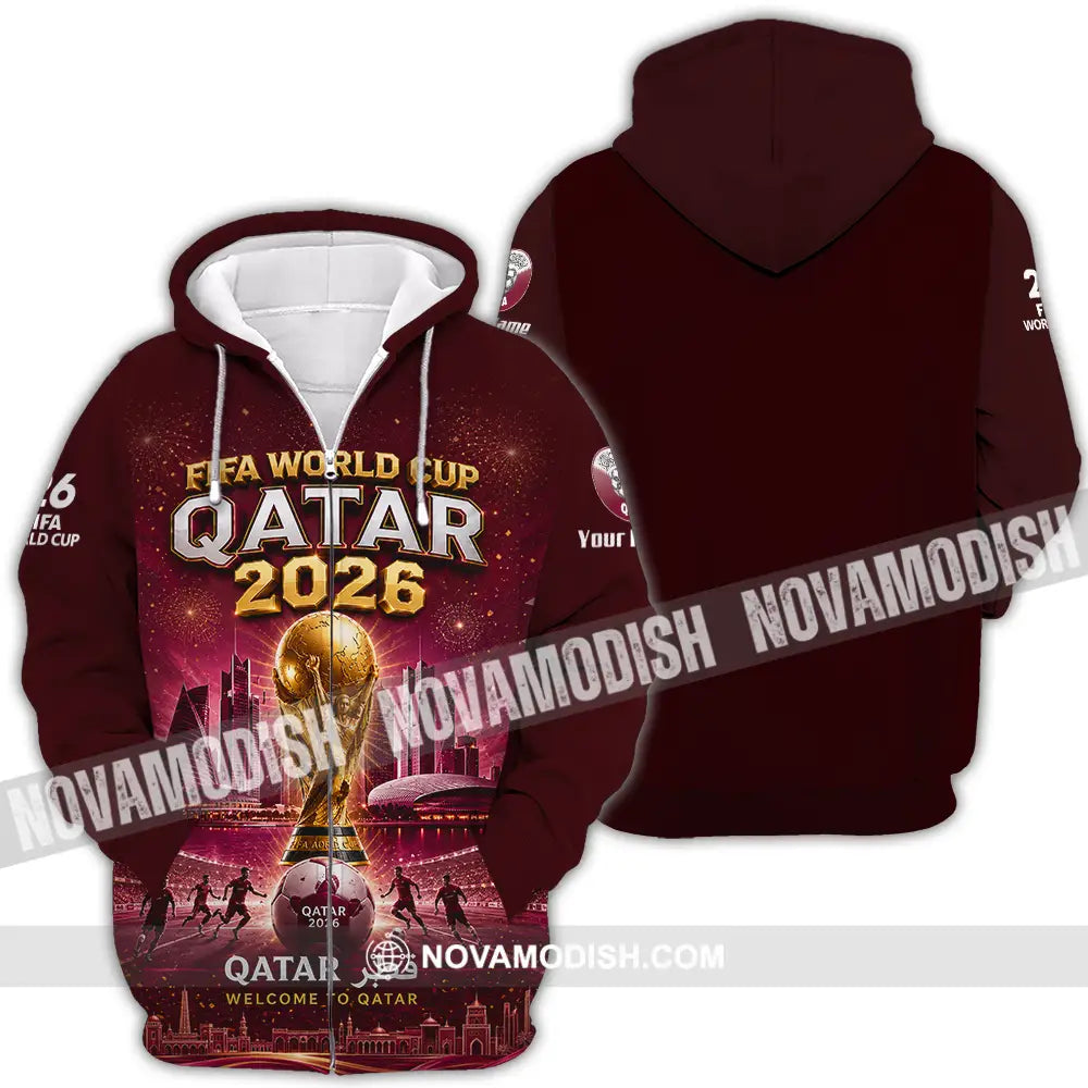 Unisex Shirt - Custom Qatar World Cup 2026 Shirt - Zipper Hoodie / S - T-shirt