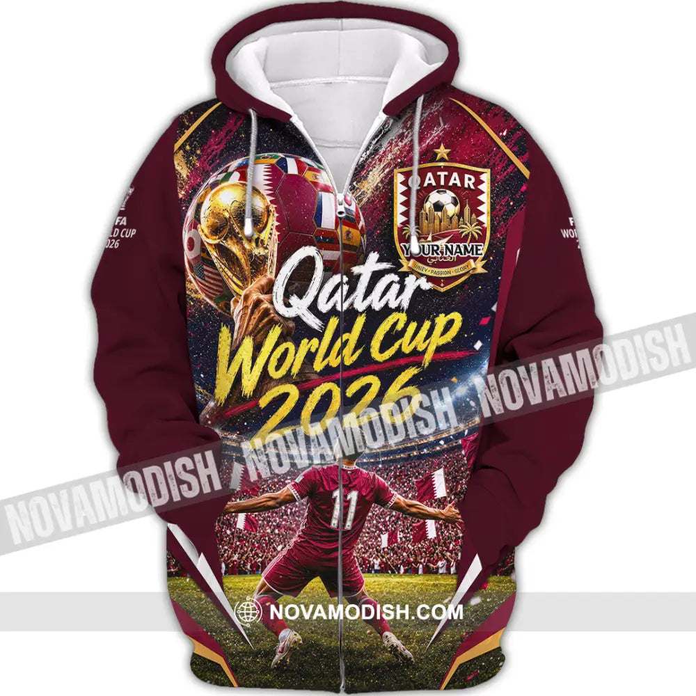 Unisex Shirt - Custom Qatar World Cup 2026 Shirt - Zipper Hoodie / S - T-shirt