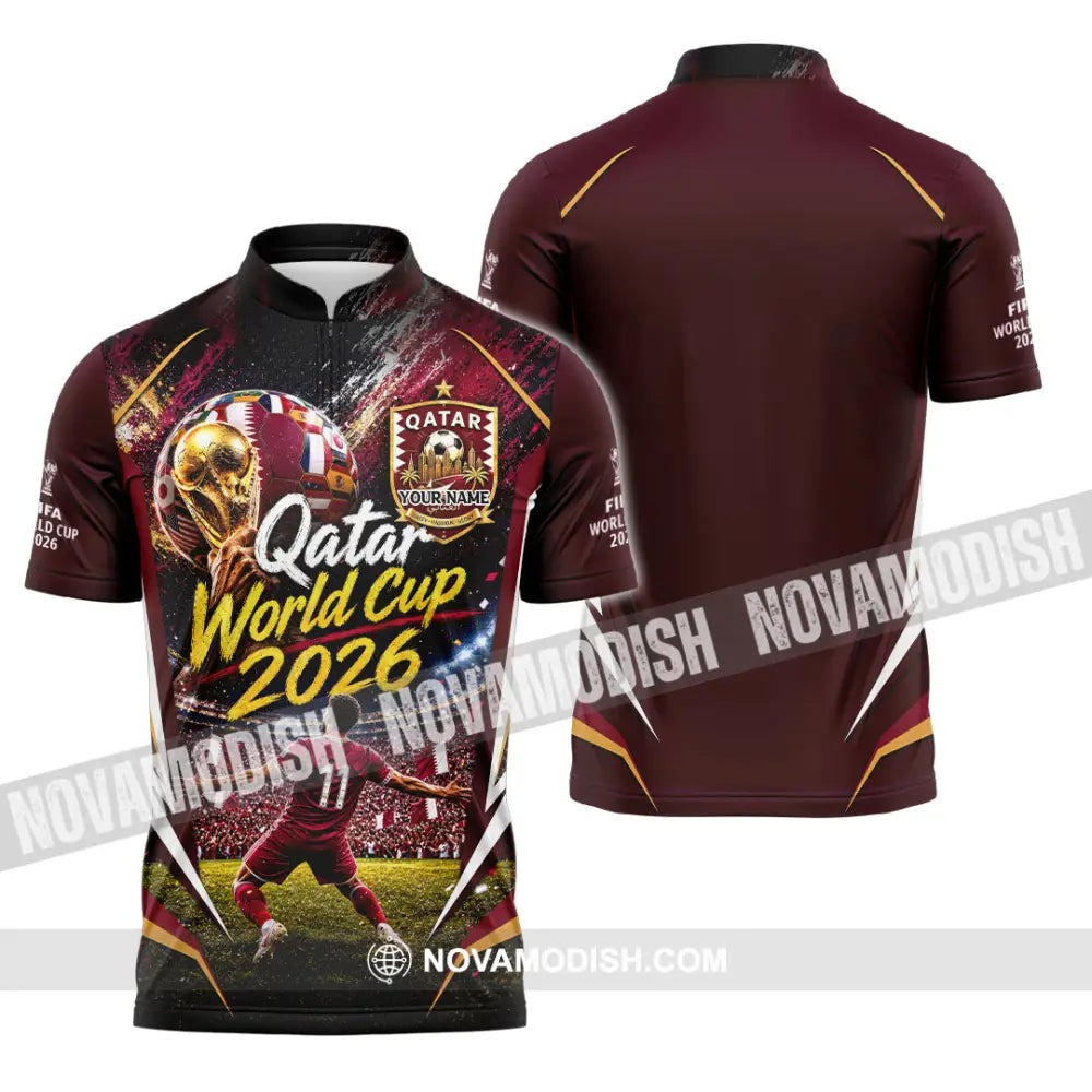 Unisex Shirt - Custom Qatar World Cup 2026 Shirt - Zipper Polo Shirt / S - T-shirt