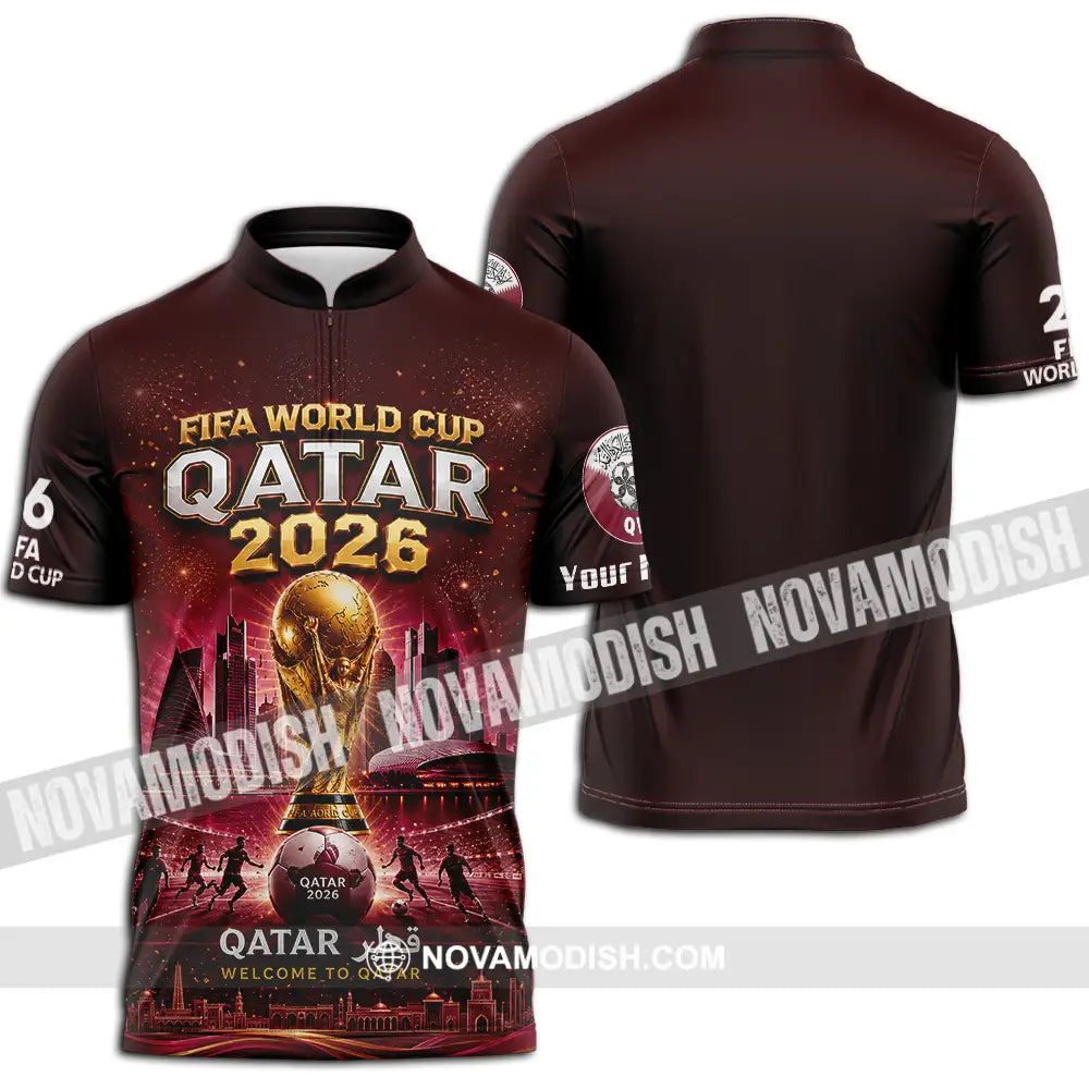 Unisex Shirt - Custom Qatar World Cup 2026 Shirt - Zipper Polo Shirt / S - T-shirt