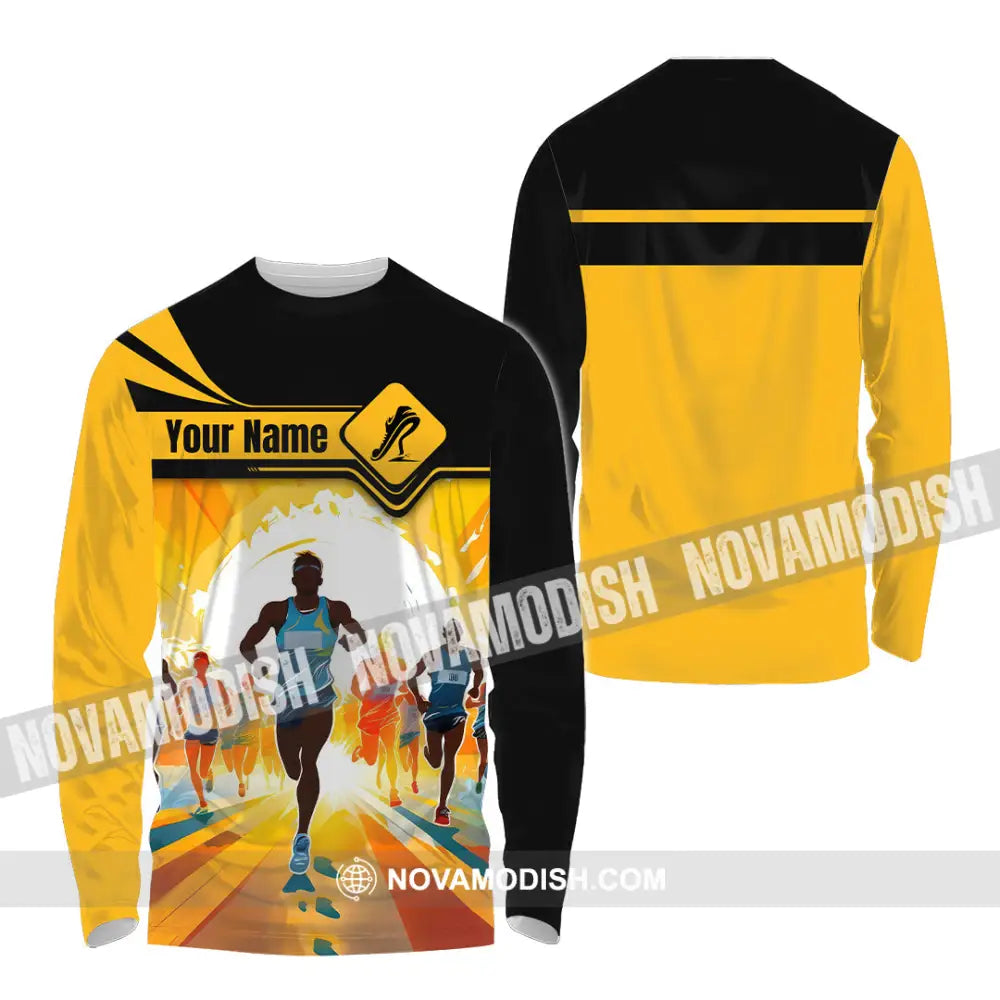 Unisex Shirt - Custom Ready To Run Love Marathon Running Shirt Long Sleeve Shirt / S T-shirt
