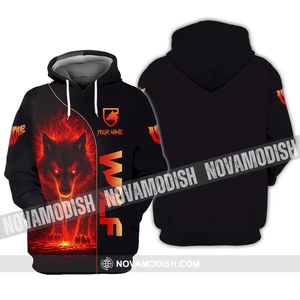 Unisex Shirt - Custom Red Wolf 3D Shirt Hoodie / S T-shirt