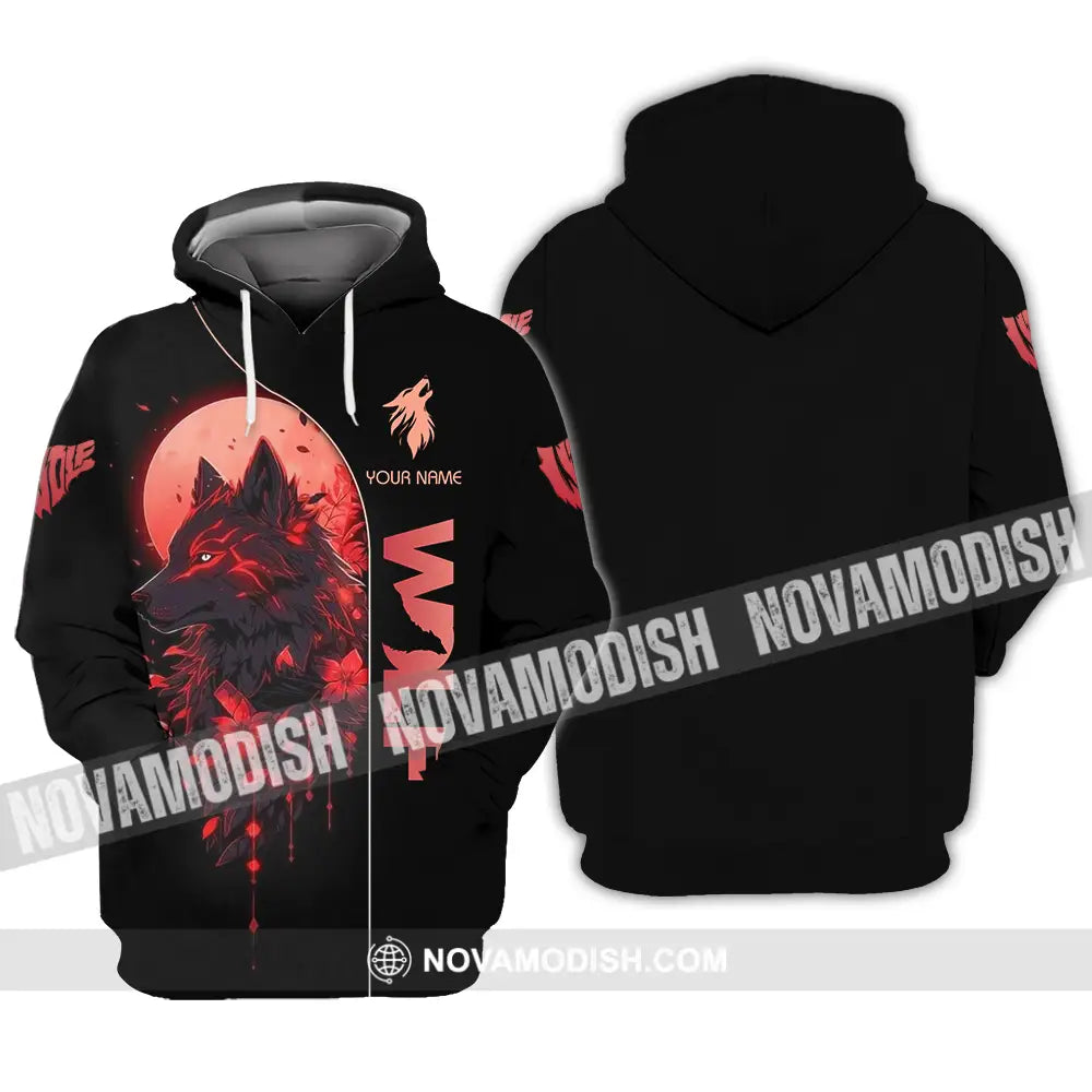 Unisex Shirt - Custom Red Wolf 3D Shirt Hoodie / S T-shirt