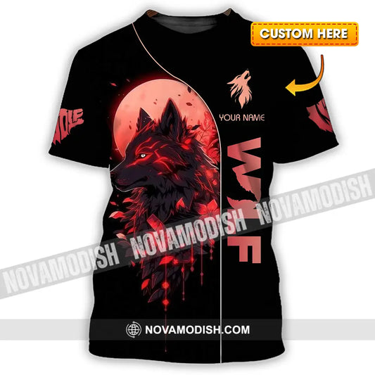 Unisex Shirt - Custom Red Wolf 3D Shirt T-shirt