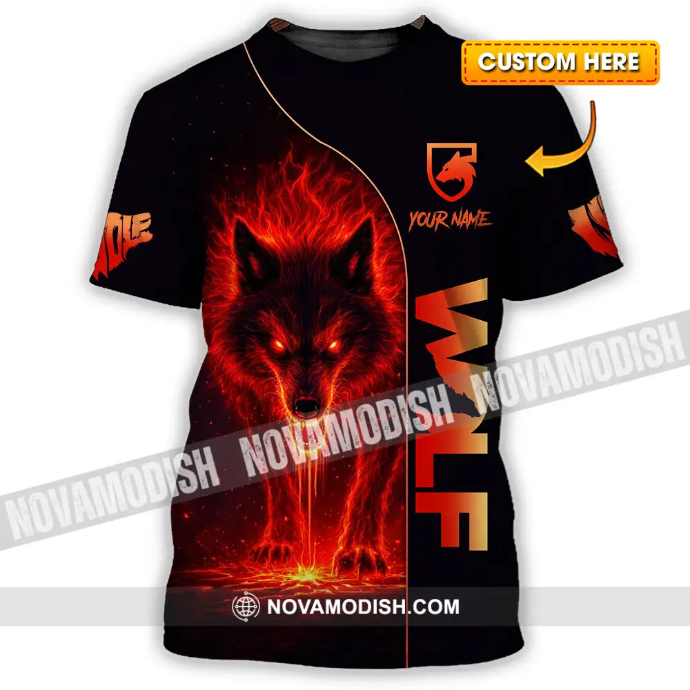 Unisex Shirt - Custom Red Wolf 3D Shirt T-shirt