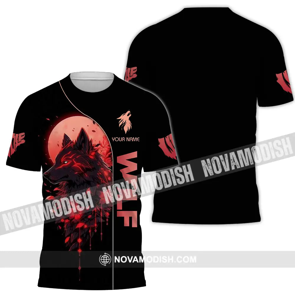 Unisex Shirt - Custom Red Wolf 3D Shirt T-Shirt / S T-shirt