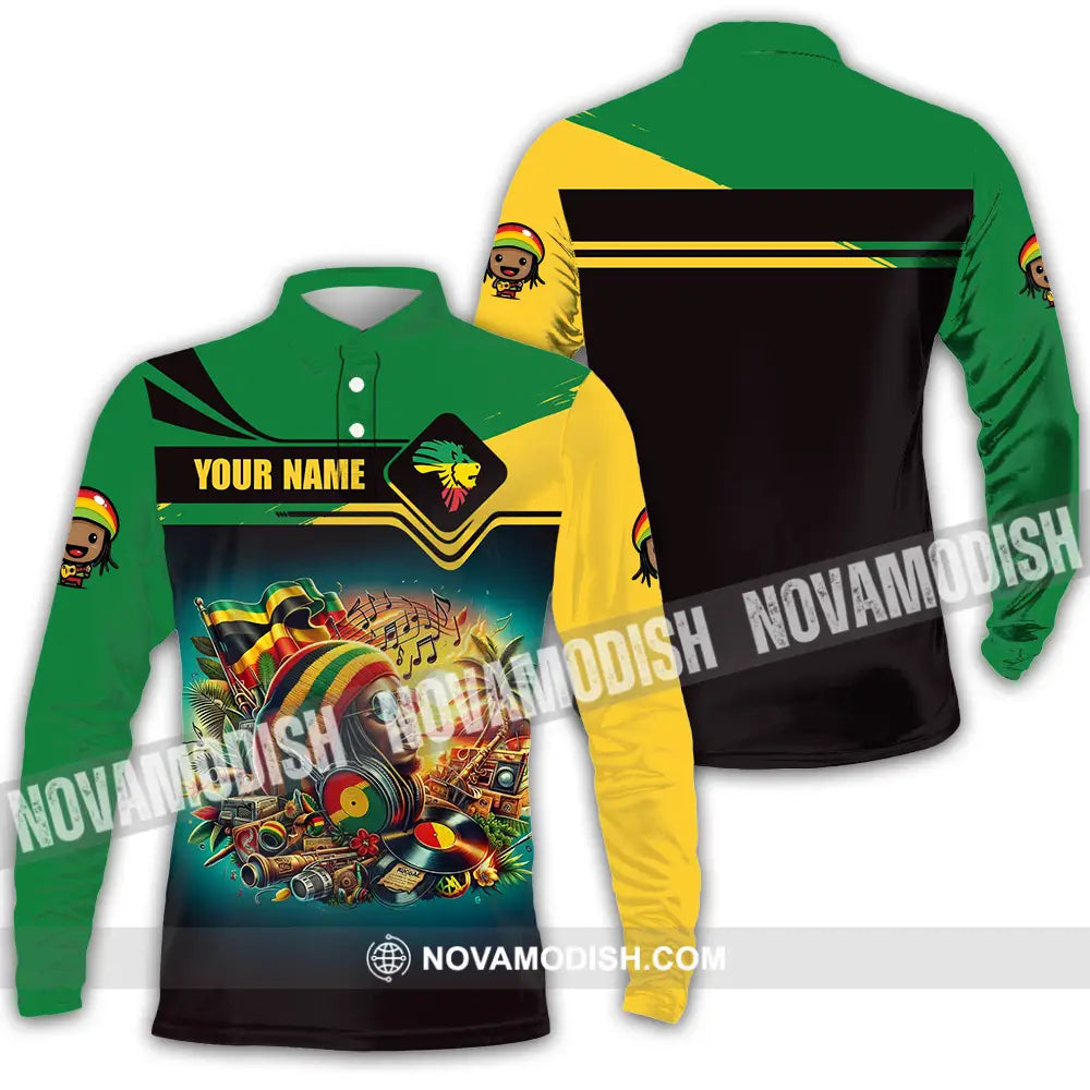 Unisex Shirt - Custom Reggae Shirt Long Sleeve Polo / S T-shirt