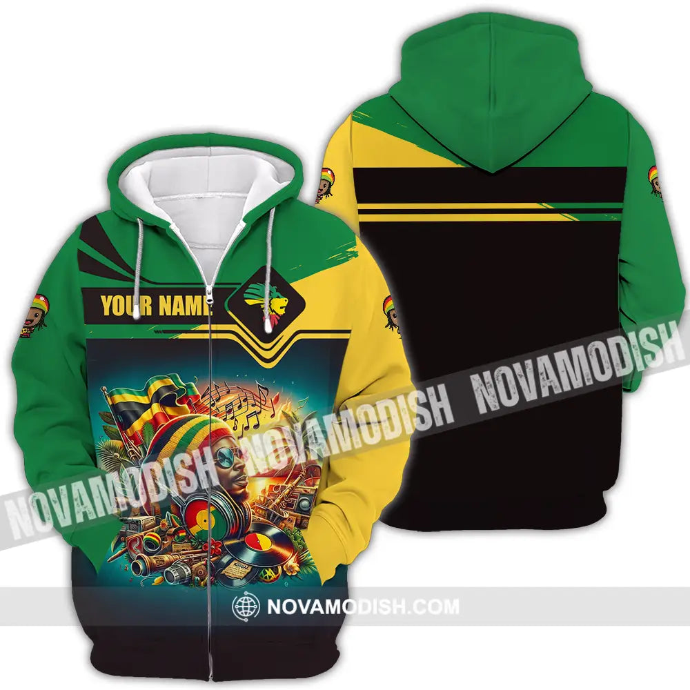 Unisex Shirt - Custom Reggae Shirt Zipper Hoodie / S T-shirt