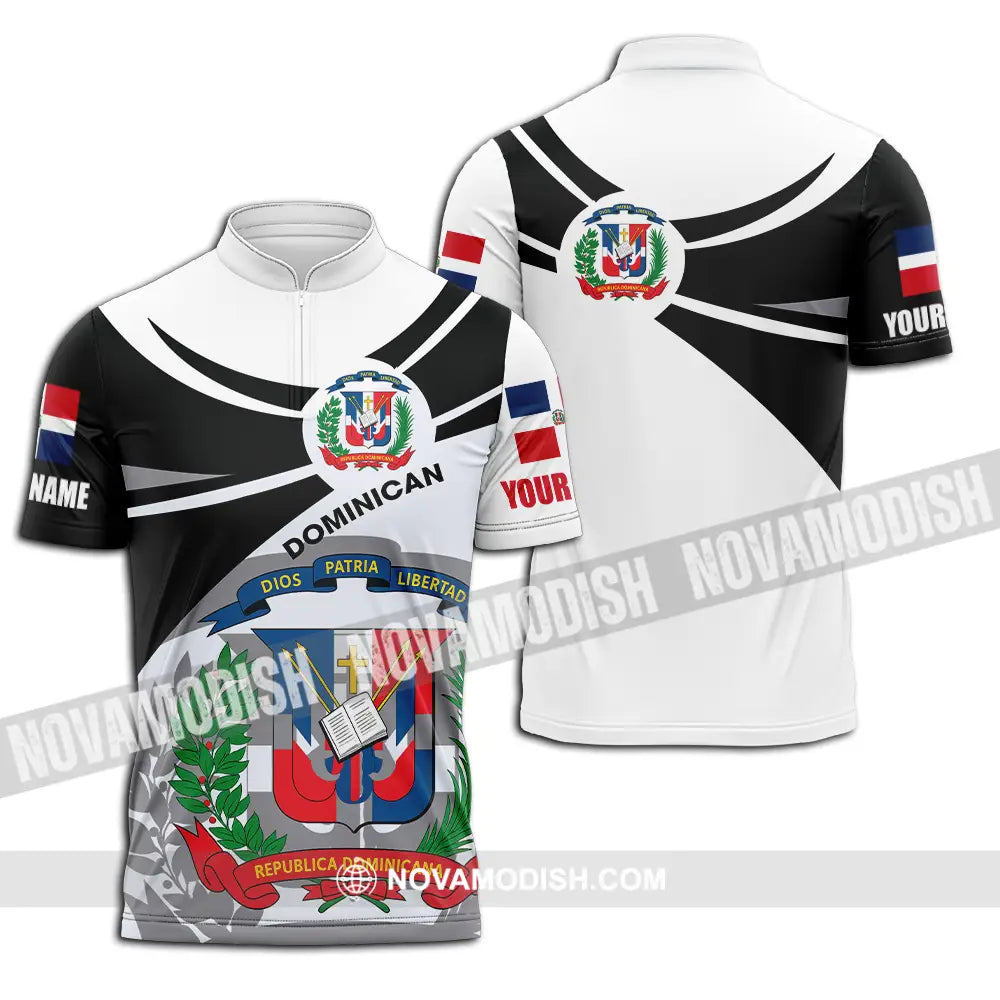 Unisex Shirt - Custom Republic Dominican Shirt Zipper Polo Shirt / S T-shirt
