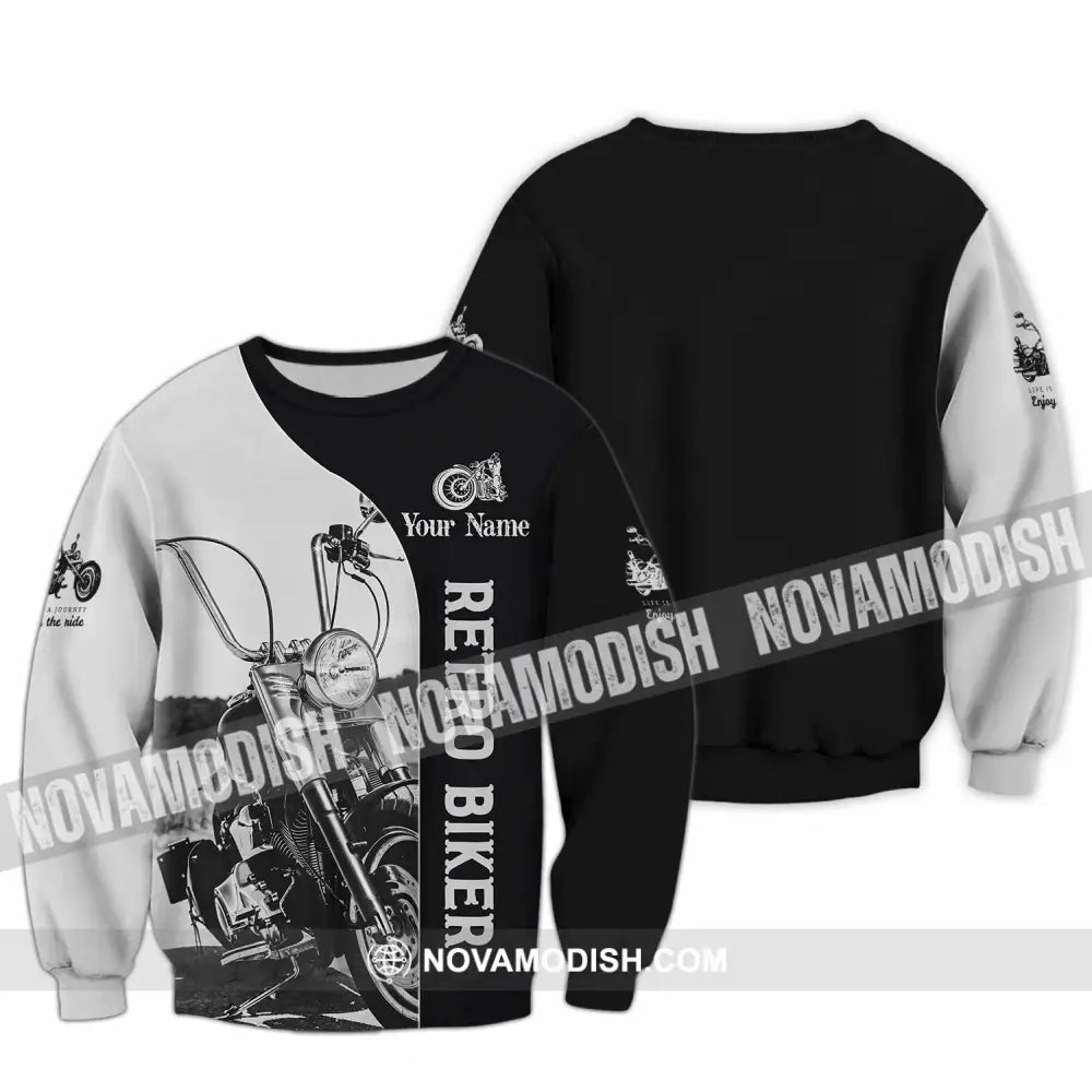 Unisex Shirt - Custom Retro Biker 3D Shirt - Long Sleeve / S - T-shirt
