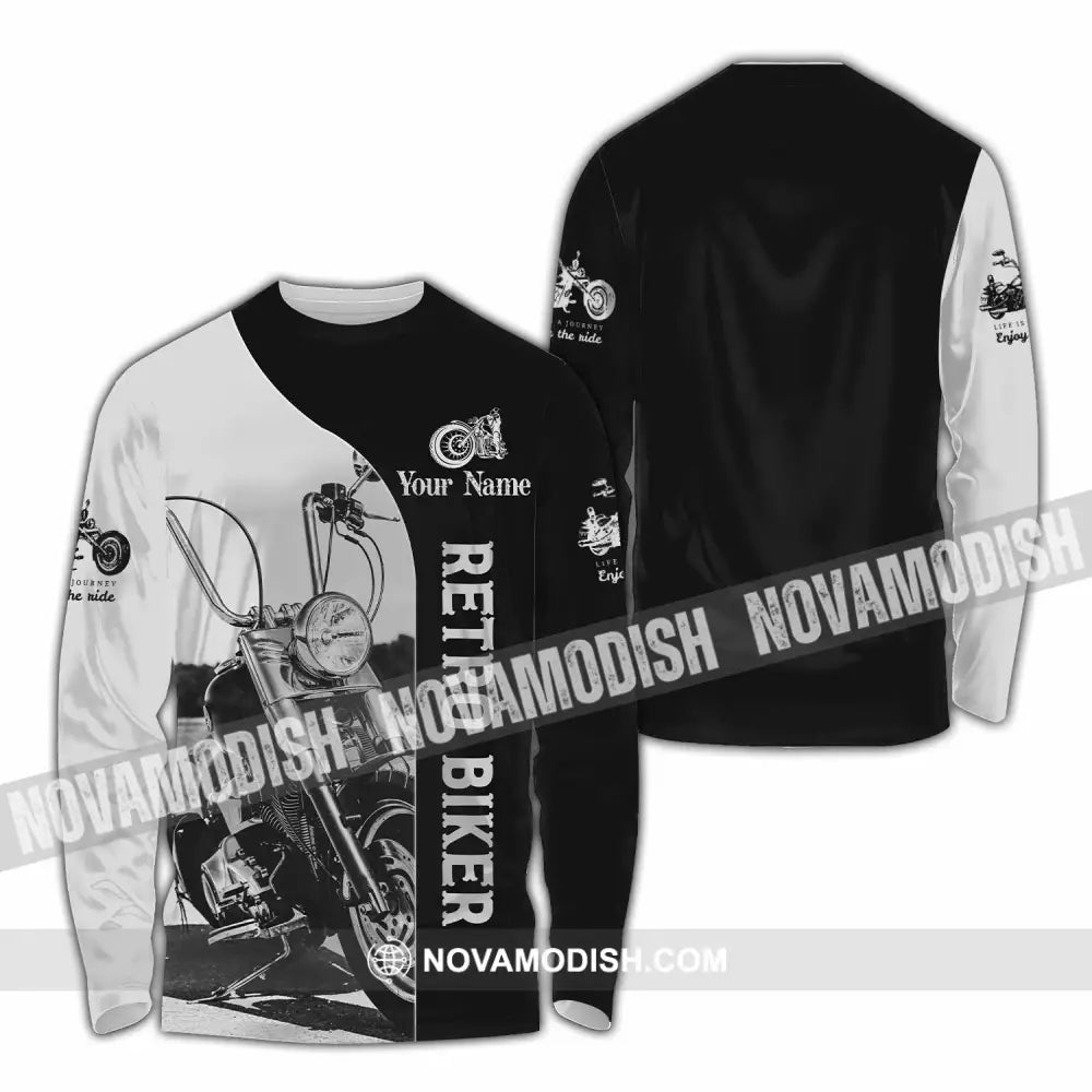 Unisex Shirt - Custom Retro Biker 3D Shirt - Long Sleeve Shirt / S - T-shirt