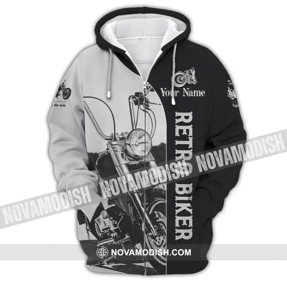 Unisex Shirt - Custom Retro Biker 3D Shirt - Zipper Hoodie / S - T-shirt