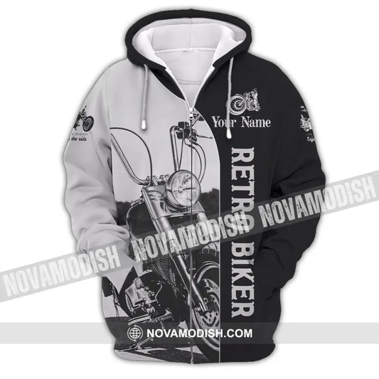 Unisex Shirt - Custom Retro Biker 3D Shirt - Zipper Hoodie / S - T-shirt