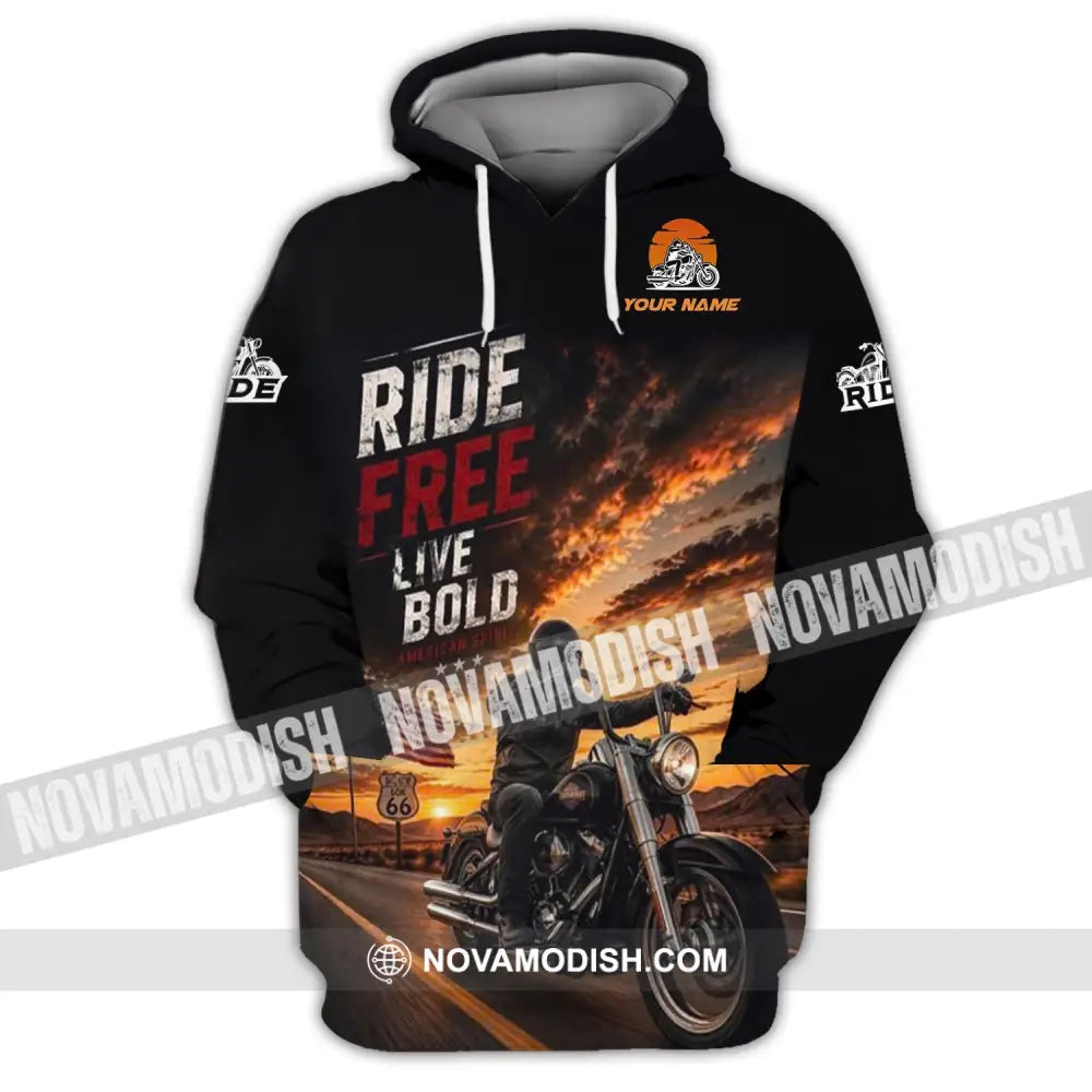 Unisex Shirt - Custom Ride Free Live Bold Shirt - Hoodie / S - T-shirt