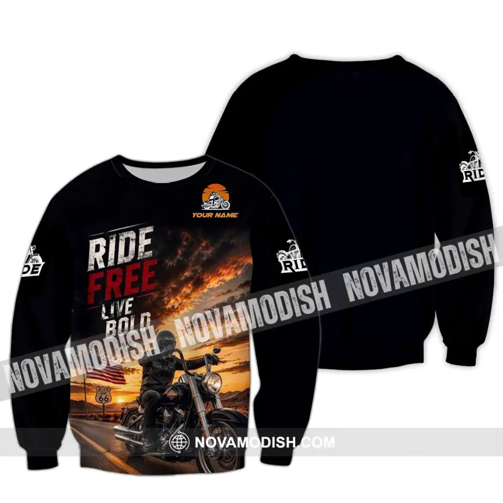 Unisex Shirt - Custom Ride Free Live Bold Shirt - Long Sleeve / S - T-shirt