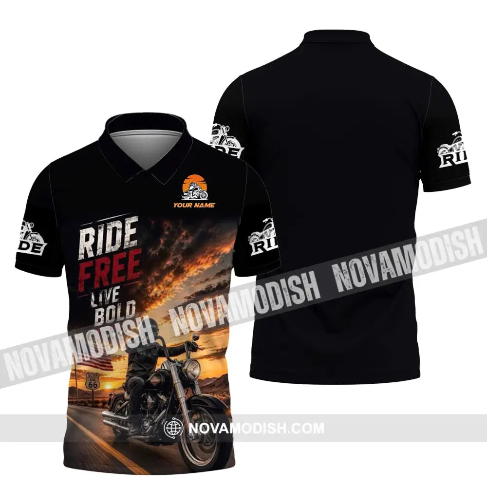 Unisex Shirt - Custom Ride Free Live Bold Shirt - Polo Shirt / S - T-shirt