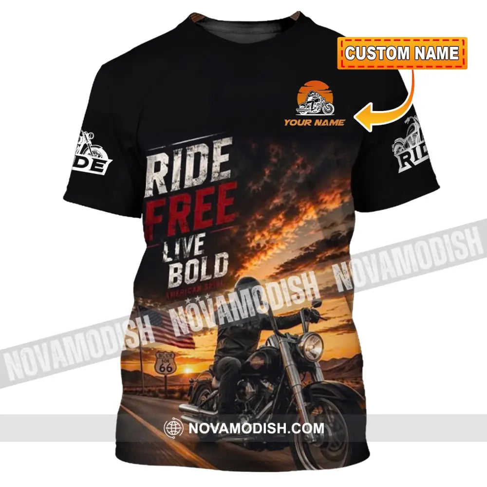 Unisex Shirt - Custom Ride Free Live Bold Shirt - T-shirt