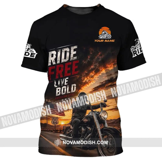 Unisex Shirt - Custom Ride Free Live Bold Shirt - T-Shirt / S - T-shirt